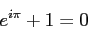 \begin{displaymath}e^{i\pi}+1 = 0\end{displaymath}